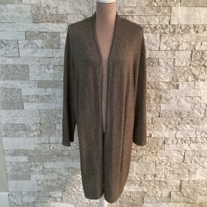 Alfani Gold Metallic Open-Front Cardigan Sweater